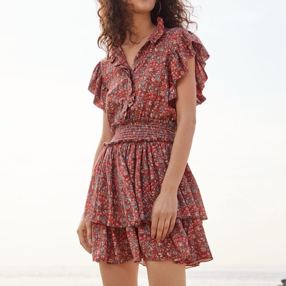 La Vie Rebecca Taylor Red Floral Dress